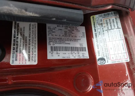 2007 Ford Expedition El Limited z USA, uszkodzony, nr VIN 1FMFK20517LA25442